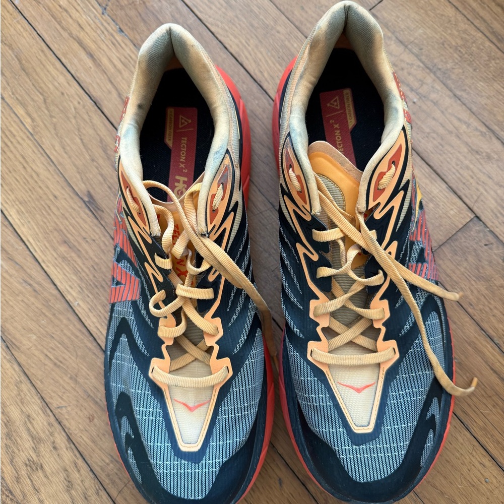 Hoka One One Orange and Black Athletic Shoes for Performance - Picture 2 of 6